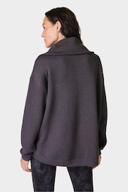 Sweaty Betty Urban Grey Restful Boucle Half Zip Jumper - Image 3 of 7