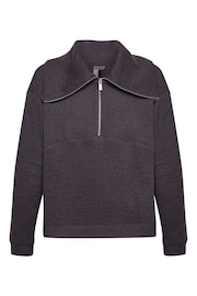 Sweaty Betty Urban Grey Restful Boucle Half Zip Jumper - Image 5 of 7