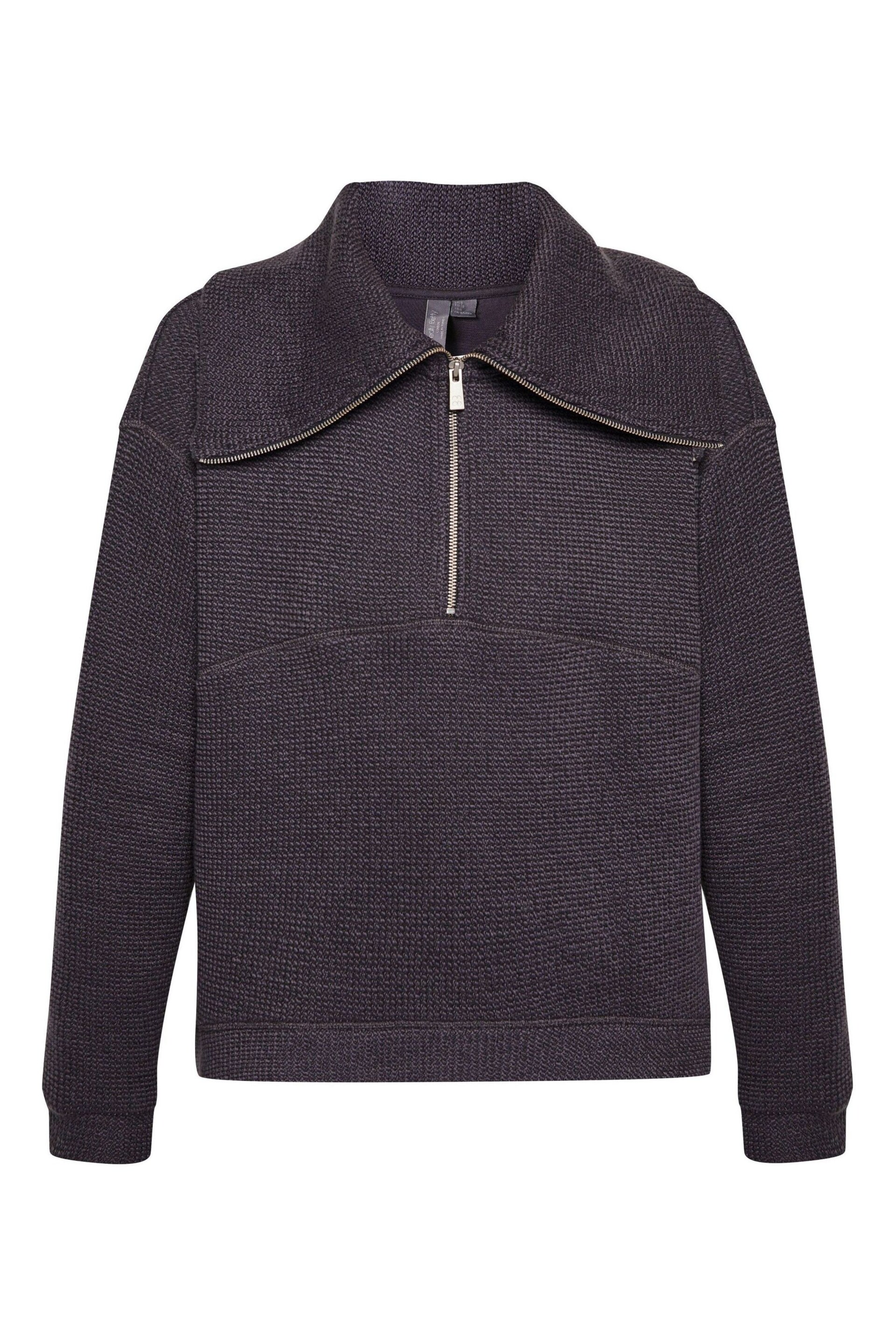 Sweaty Betty Urban Grey Restful Boucle Half Zip Jumper - Image 5 of 7