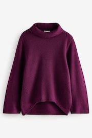 Red Burgundy Premium Relaxed Fit Oversized Knitted Jumper with Cashmere - Image 6 of 8