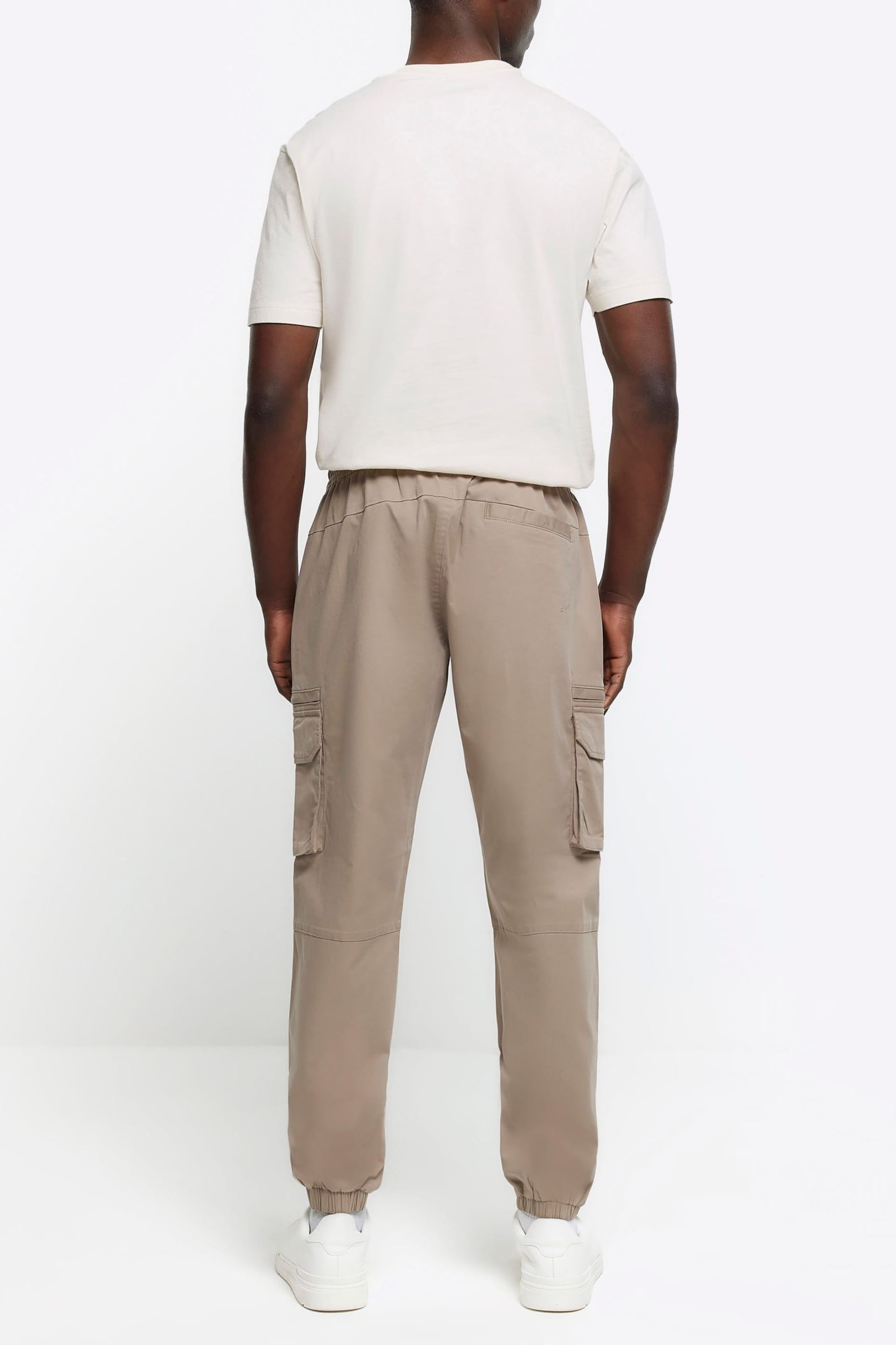 River Island Natural Elasticated Cargo Trousers - Image 3 of 4
