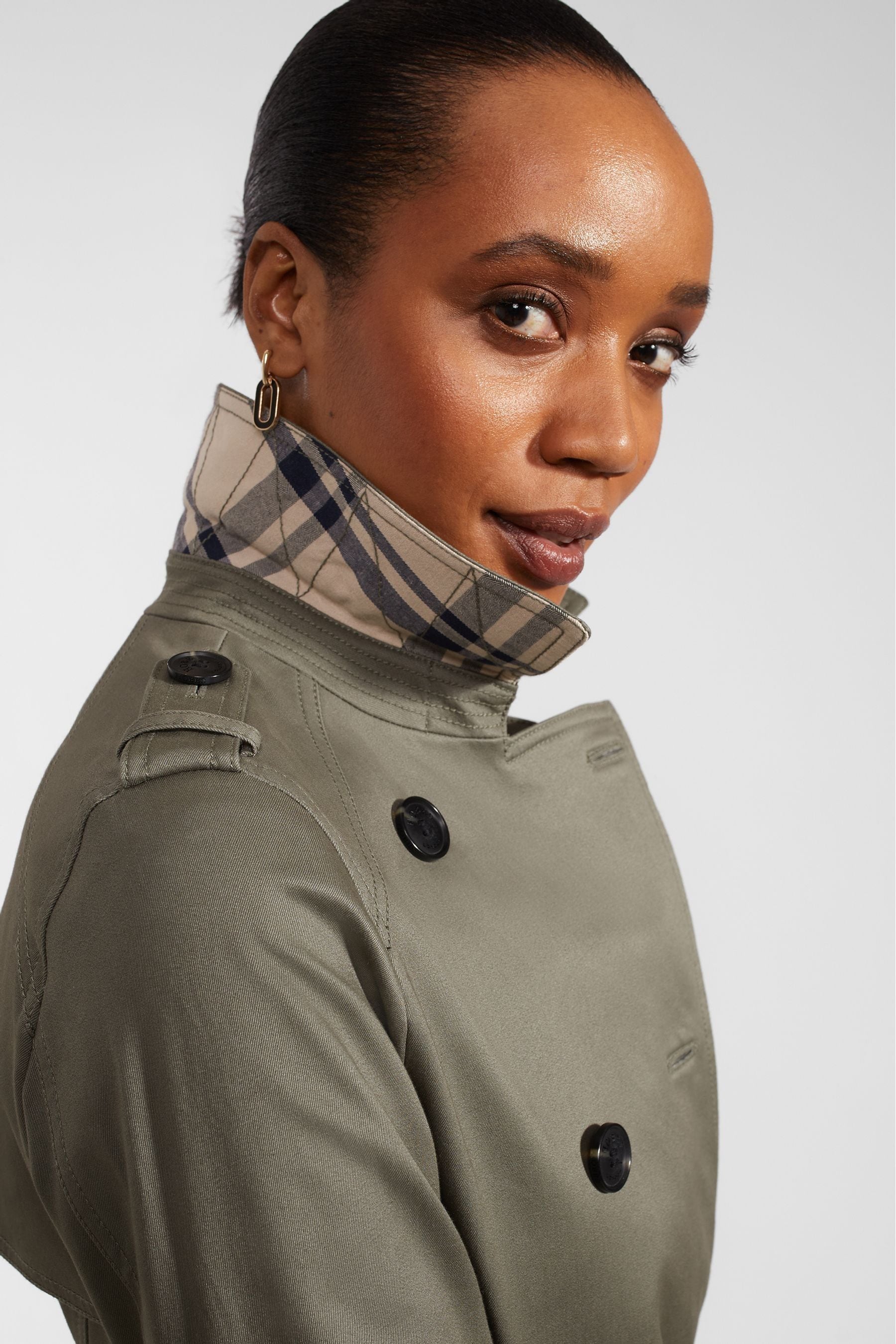 Petite olive jacket top
