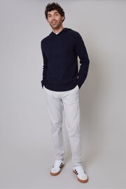 Threadbare Blue Luxe Knitted Pullover Hoodie - Image 3 of 4
