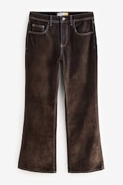 Brown Flocked Relaxed Bootcut Jeans - Image 5 of 7