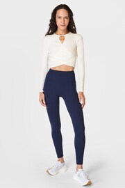 Sweaty Betty Lily White Mindful Flex Wrap Long Sleeve Top - Image 5 of 8