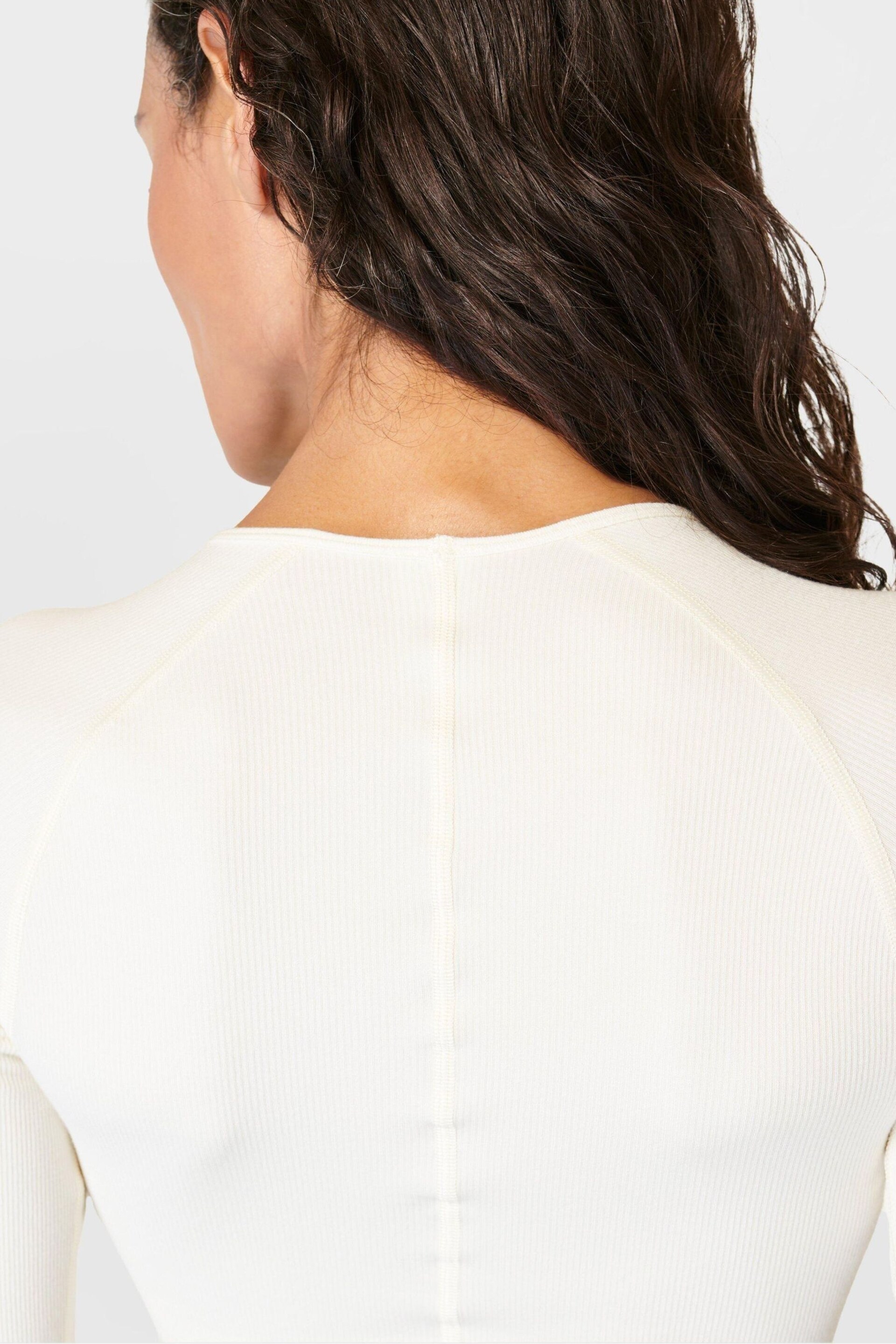 Sweaty Betty Lily White Mindful Flex Wrap Long Sleeve Top - Image 7 of 7