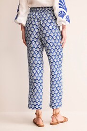 Boden Blue Crinkle Tapered Trousers - Image 3 of 5
