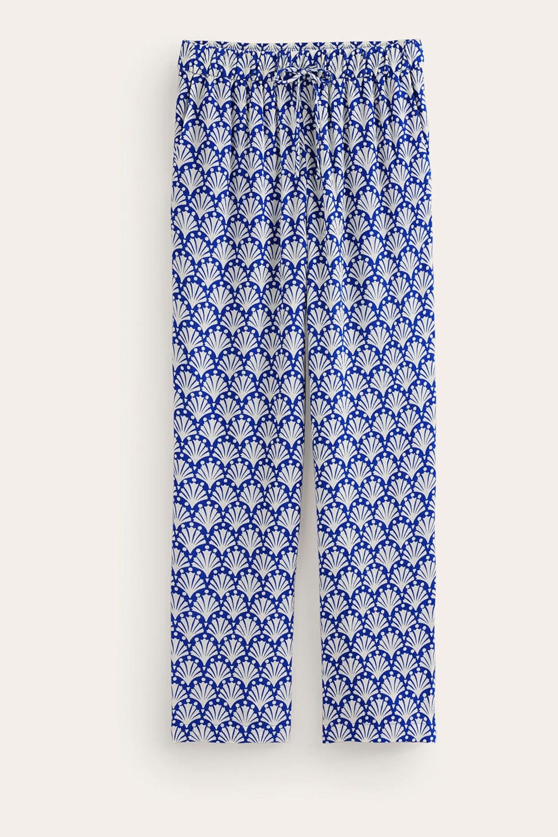 Boden Blue Crinkle Tapered Trousers - Image 5 of 5