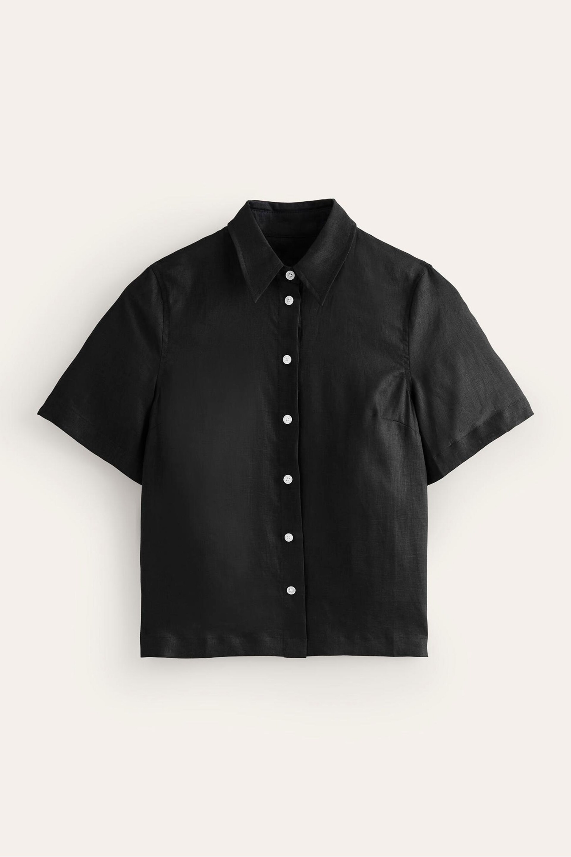 Boden Black Hazel Short Sleeve Linen Shirt - Image 5 of 5