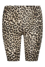 Yours Curve Black Limited Leopard Print Cycle Shorts - Image 5 of 5