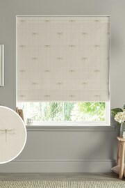 Sophie Allport Neutral Gold Vector Dragonfly Made to Measure 100% Cotton Roman Blinds - Image 1 of 6