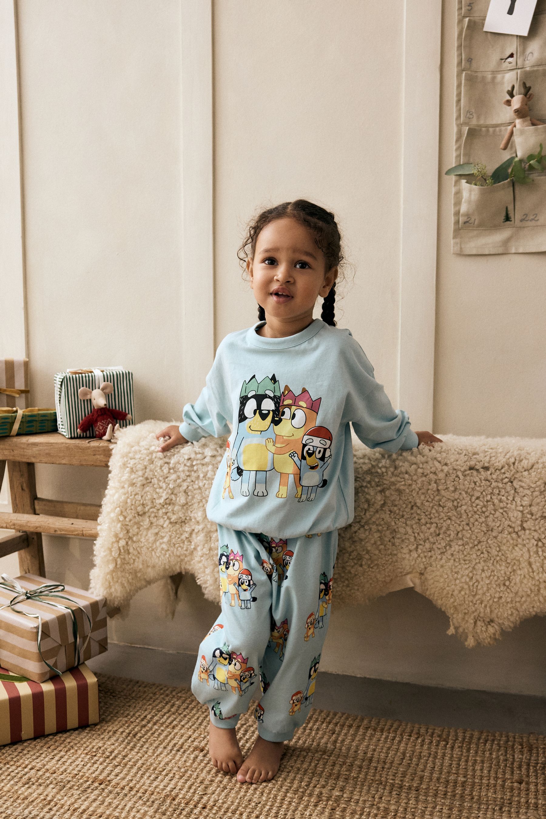 Buy Blue Bluey 100 Cotton License Christmas Pyjamas 12mths 10yrs from Next Oman