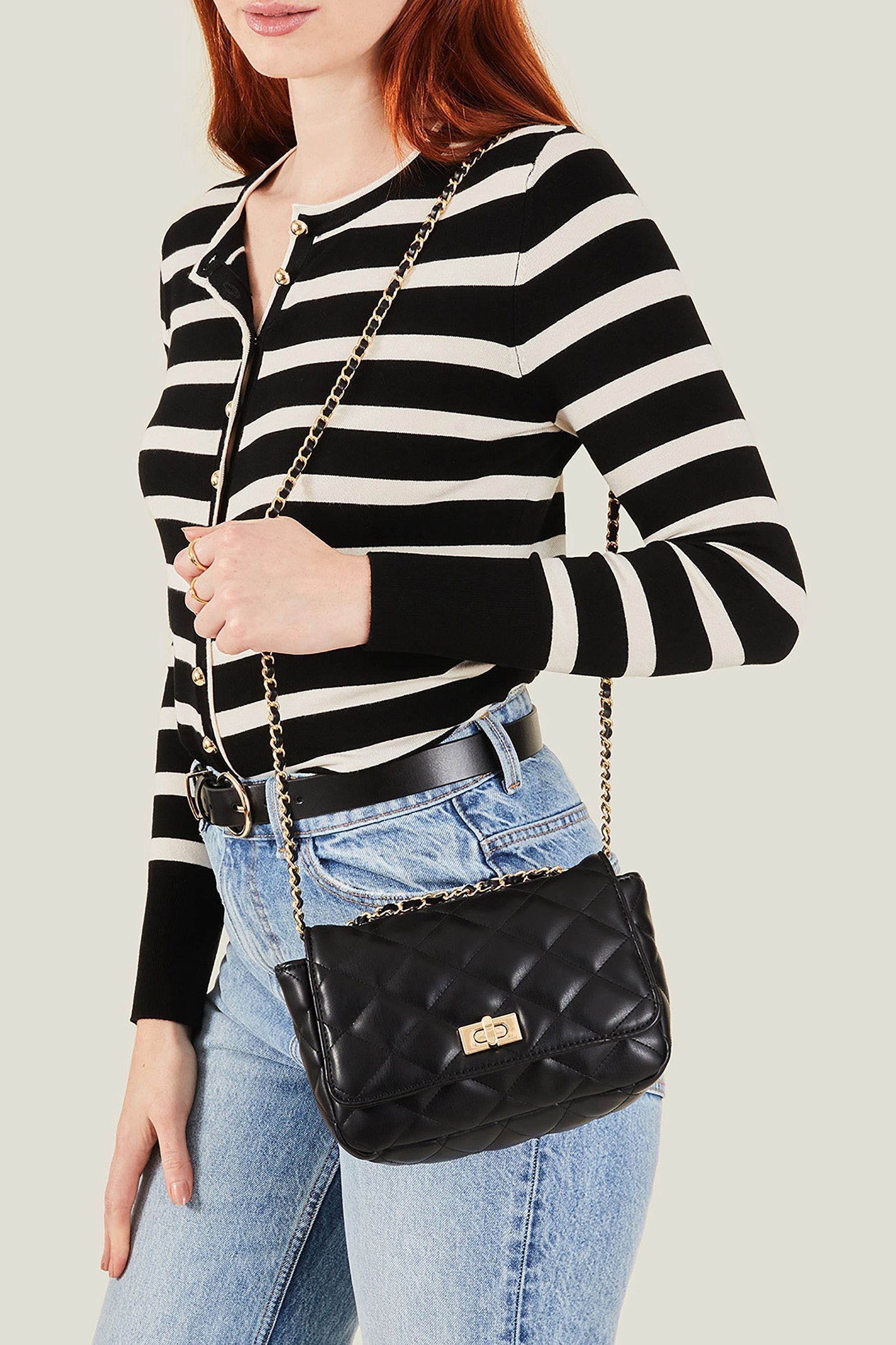 Buy Accessorize Black Quilted Cross Body Bag from Next Canada