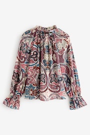 Pink Paisley Print Volume Long Sleeve Blouse - Image 5 of 6