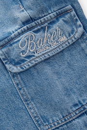 Baker by Ted Baker Blue 100% Cotton Embroidered Cargo Jeans - Image 8 of 12