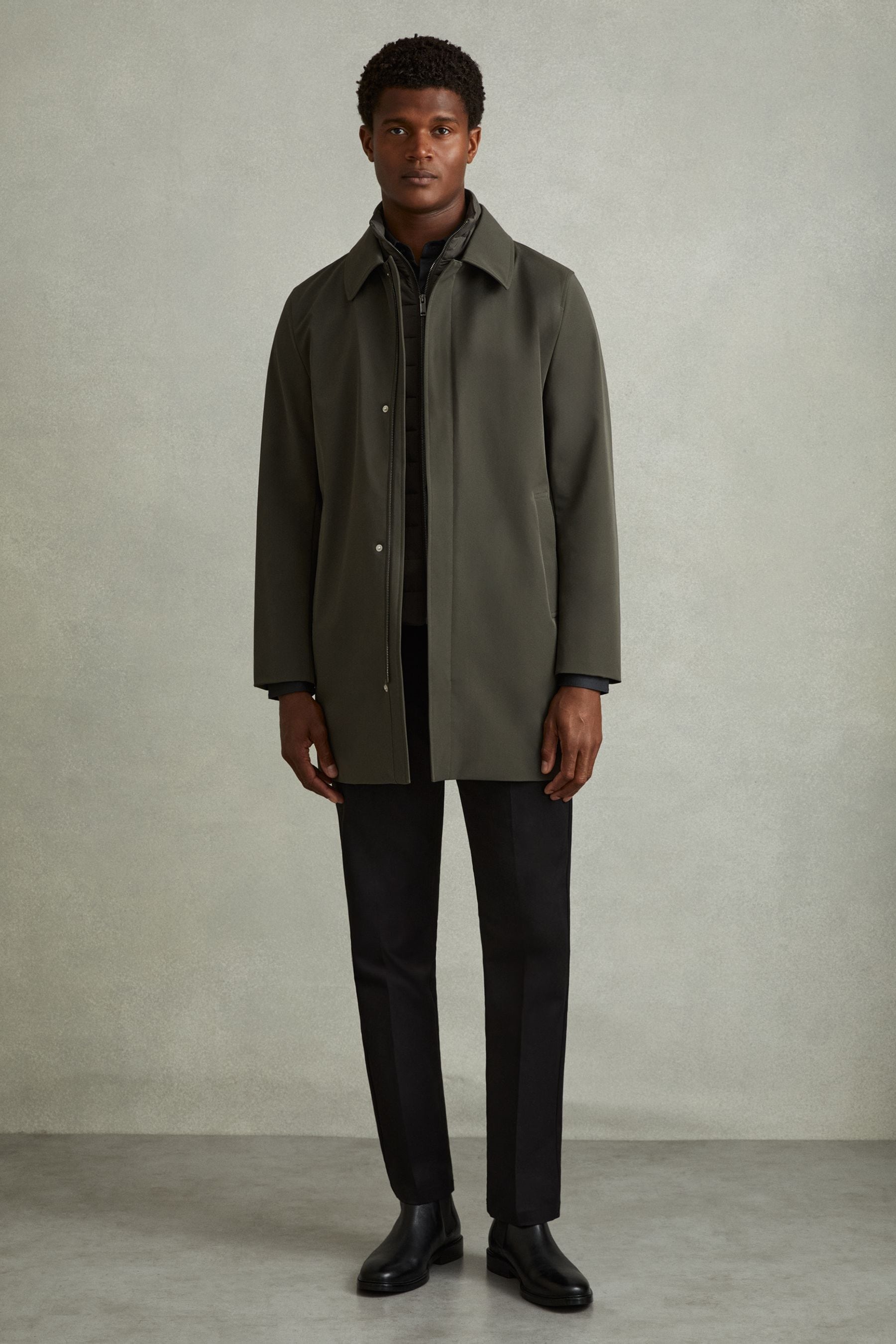 Funnel neck topcoat hotsell
