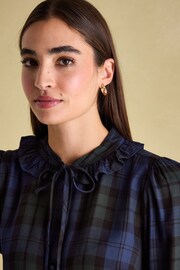 Joules Harper Black Check Pussybow Tie Blouse - Image 4 of 6