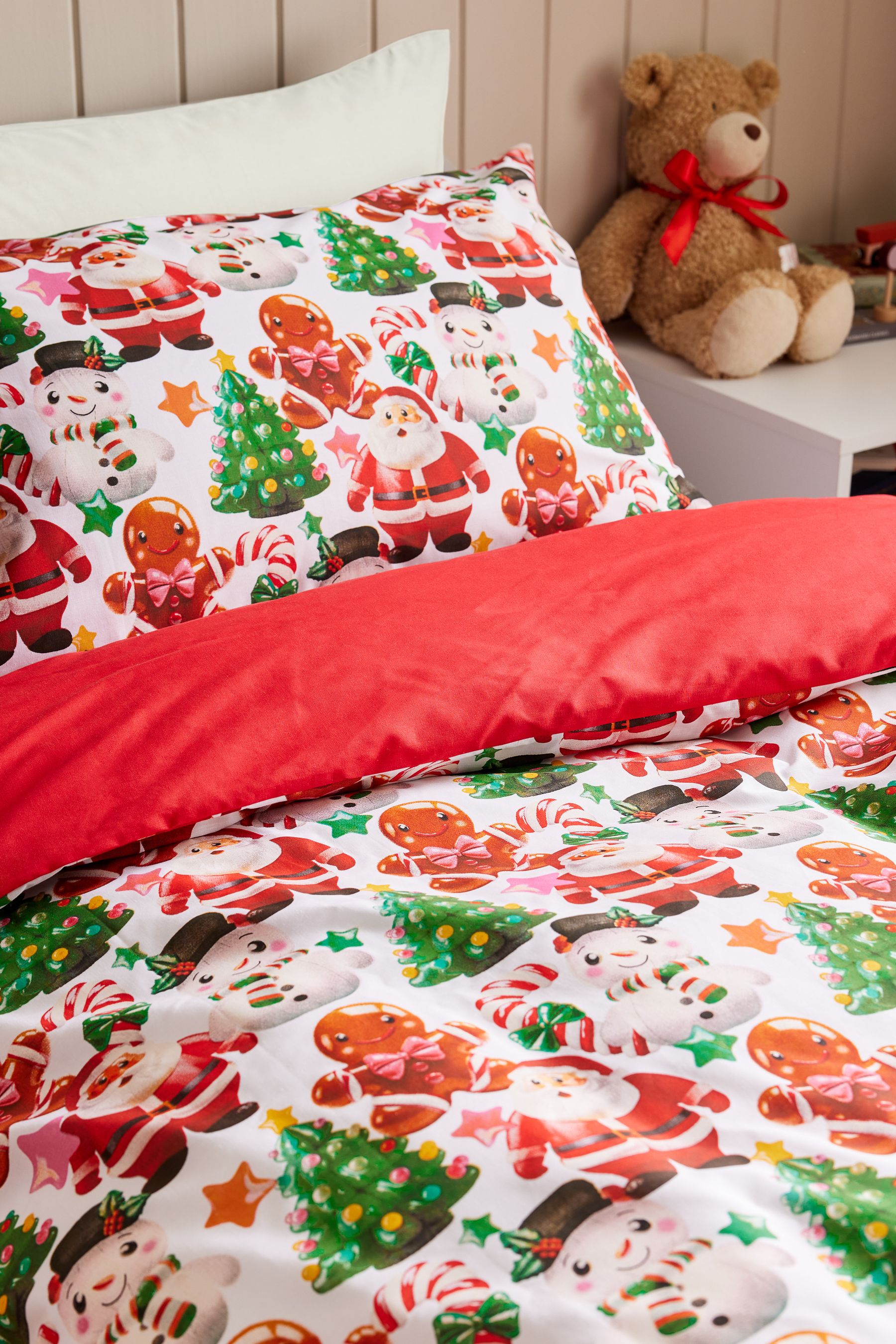 Buy Red Santa Friends Christmas Duvet Cover and Pillowcase Set from Next Ireland