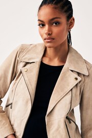 Urban Code Cream Suede Biker Jacket - Image 3 of 4