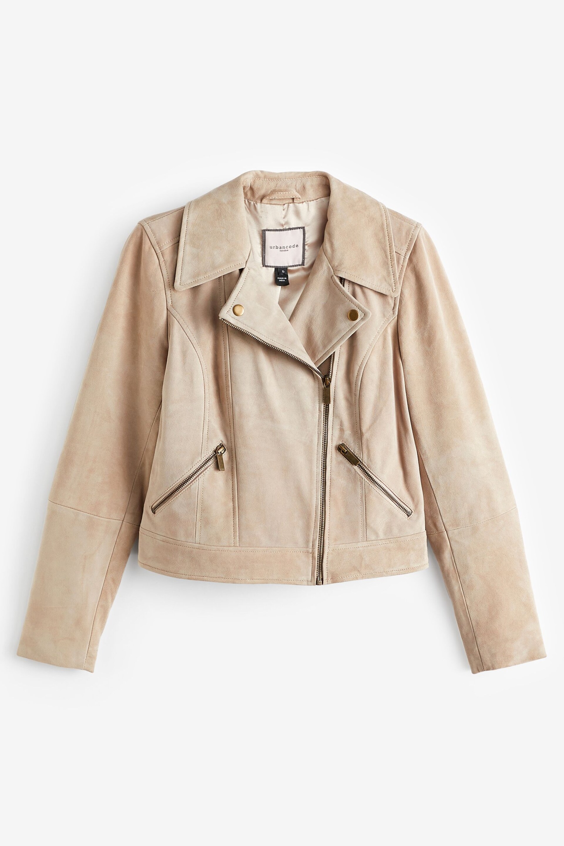 Urban Code Cream Suede Biker Jacket - Image 4 of 4