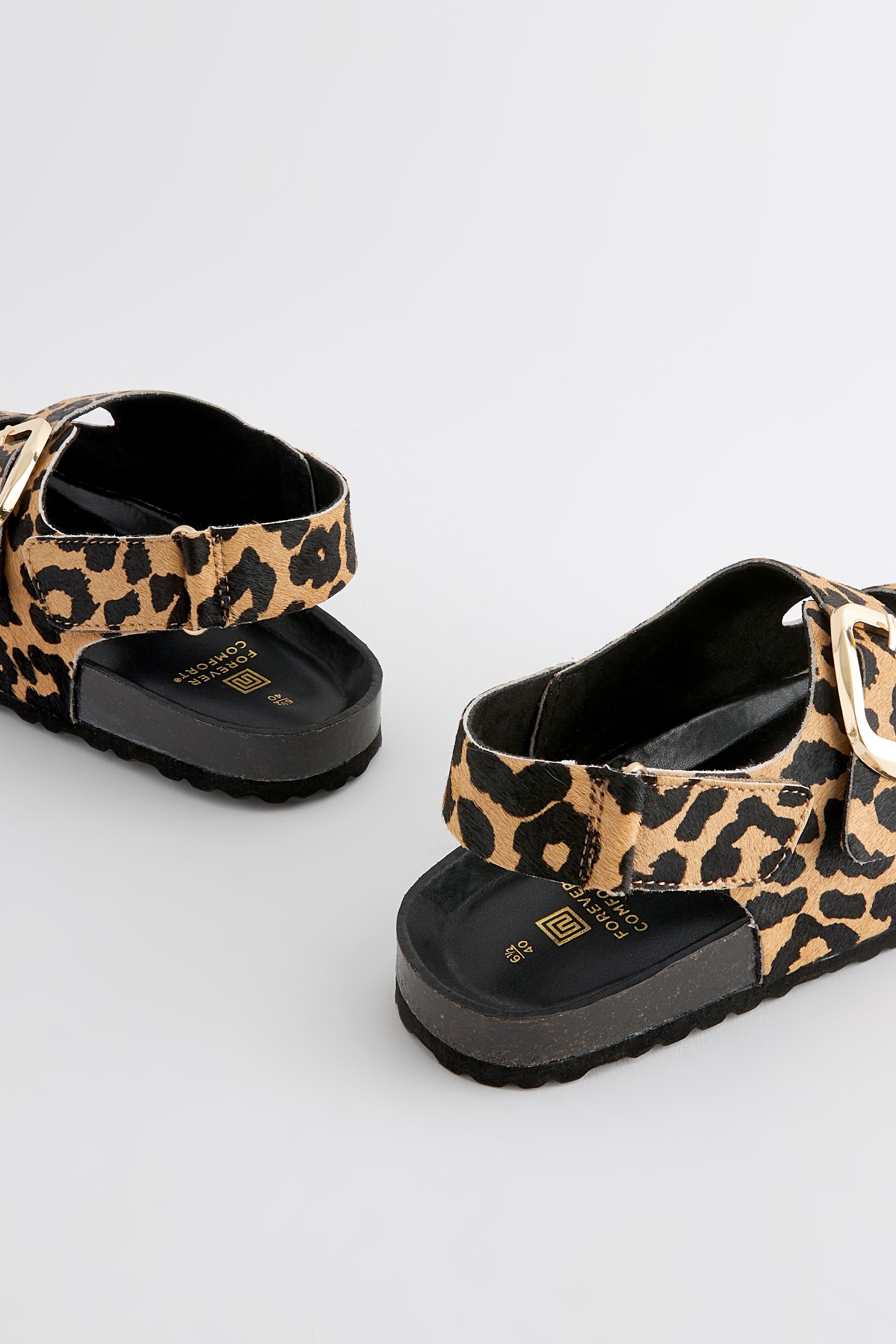 Animal print footbed sandals store