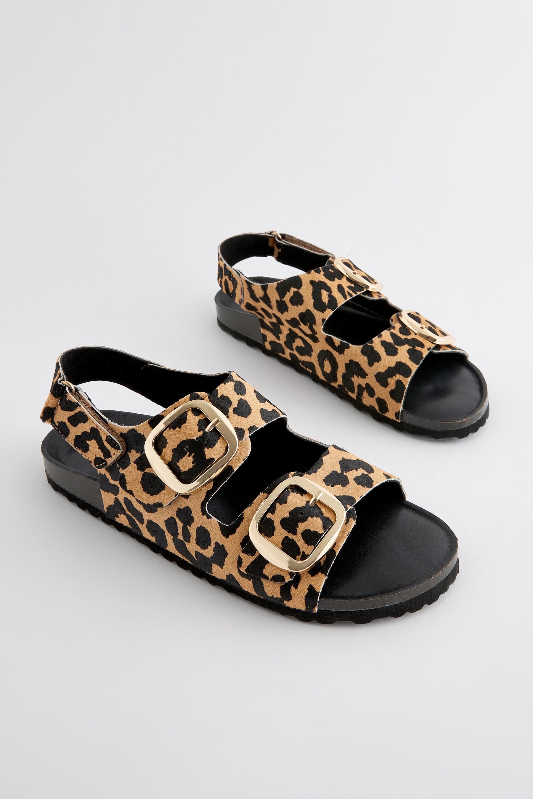 Cheetah footbed sandals on sale