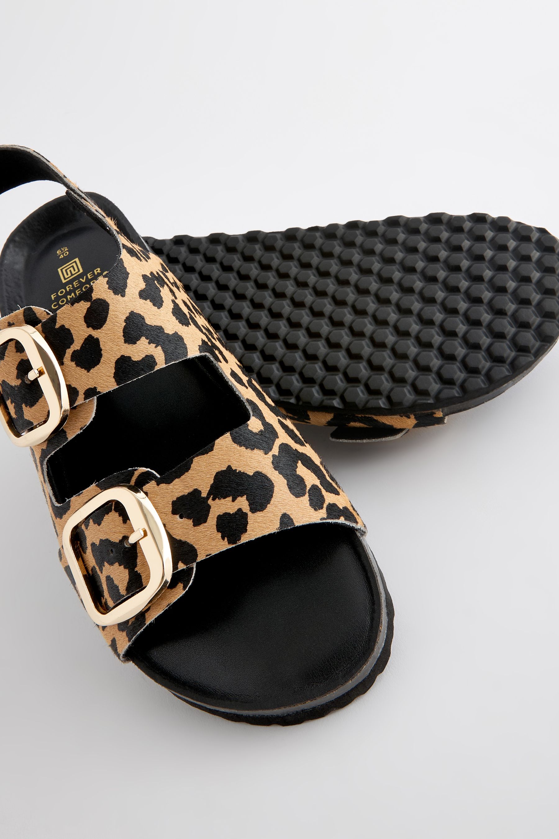Animal print footbed sandals store