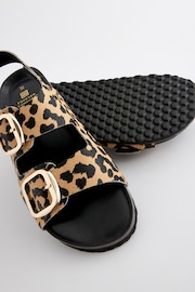 Leopard Back Strap Leather Footbed Sandals - Image 8 of 10