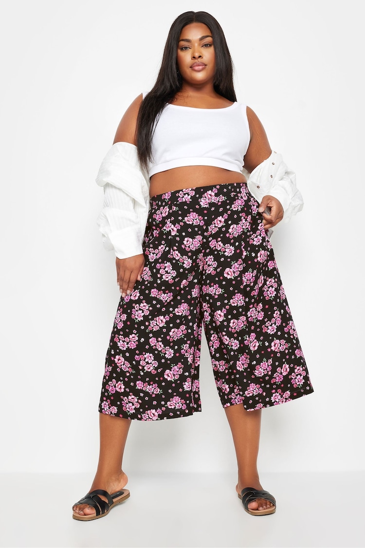 Yours Curve Black Flat Front Culottes - Image 2 of 6