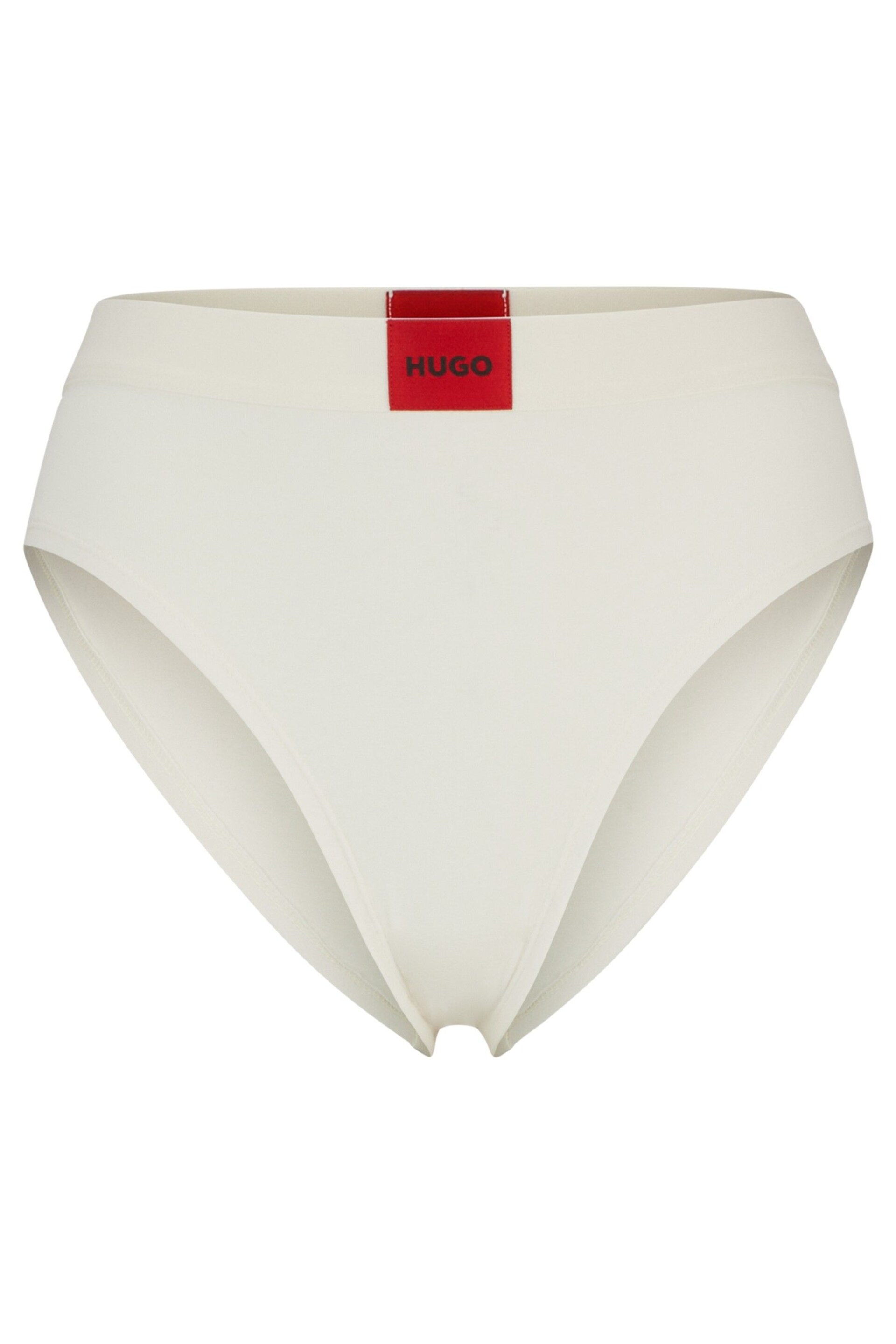 HUGO Natural High Waisted Stretch Cotton Boxers With Red Logo Label - Image 1 of 1