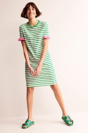 Boden Green Emily Ruffle Cotton Dress - Image 1 of 5