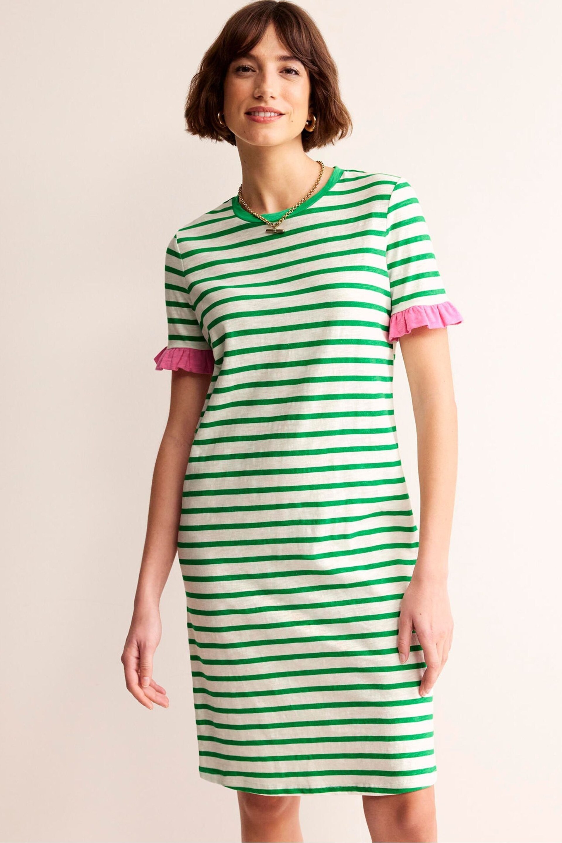 Boden Green Emily Ruffle Cotton Dress - Image 4 of 5