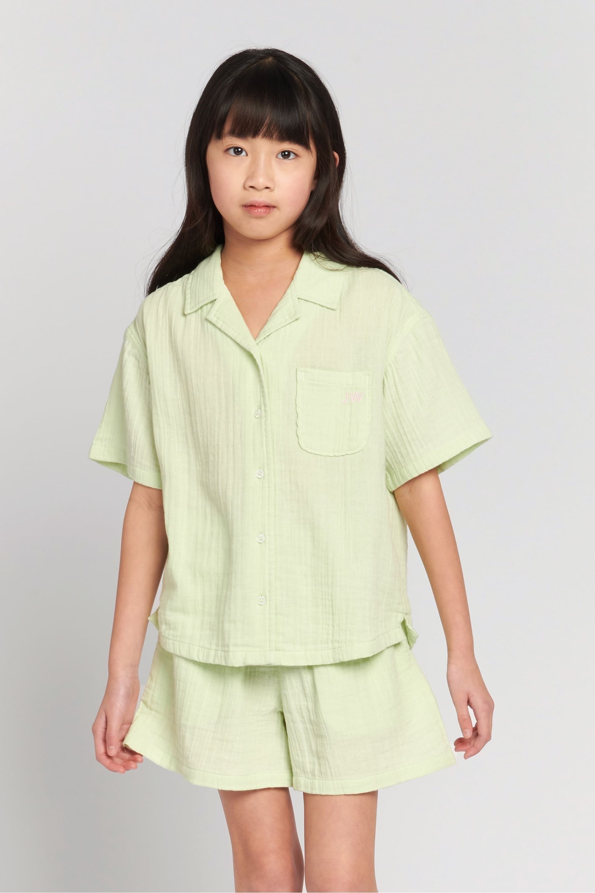 Jack Wills Relaxed Fit Girls Green Cuban Shirt - Image 1 of 8
