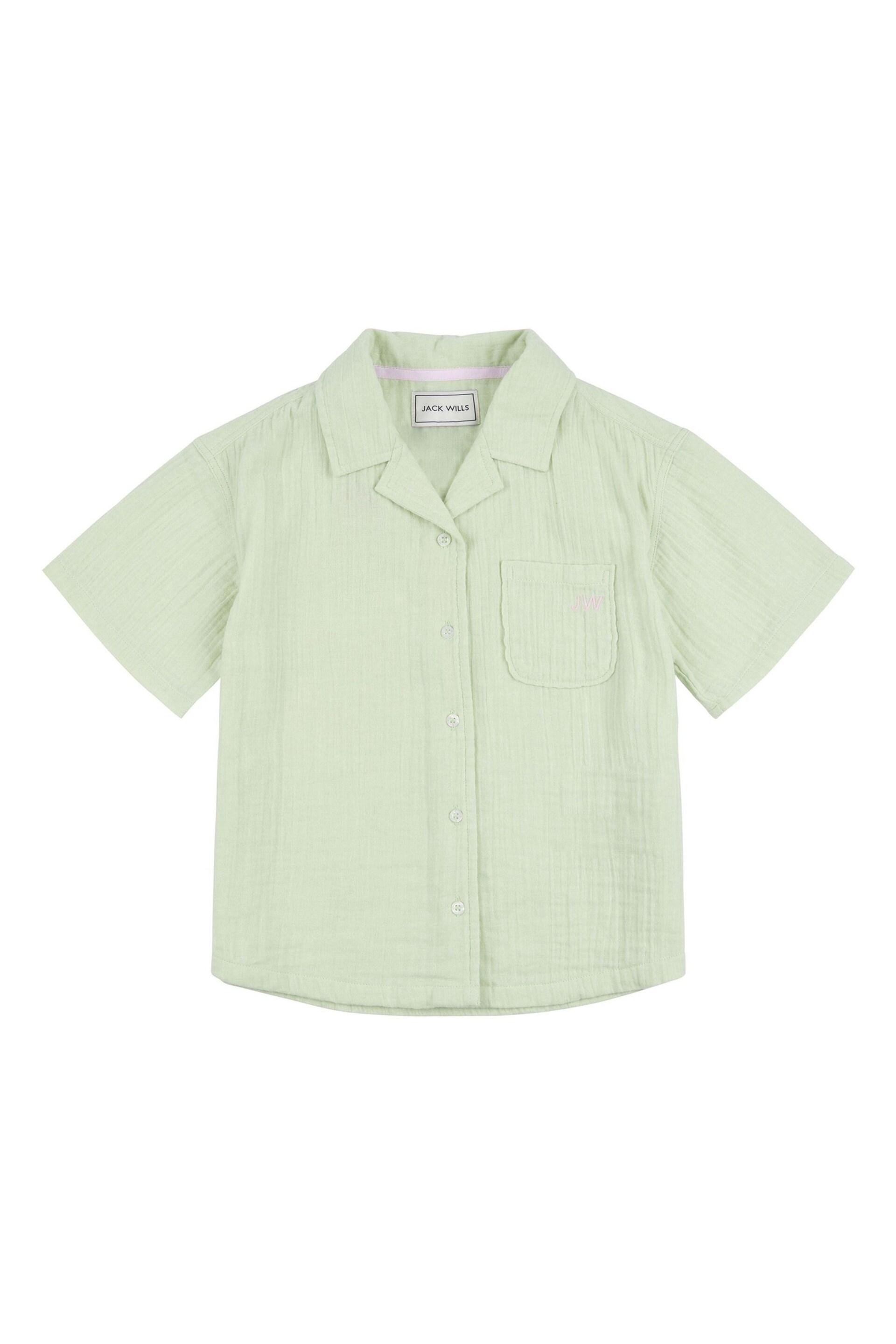 Jack Wills Relaxed Fit Girls Green Cuban Shirt - Image 6 of 8