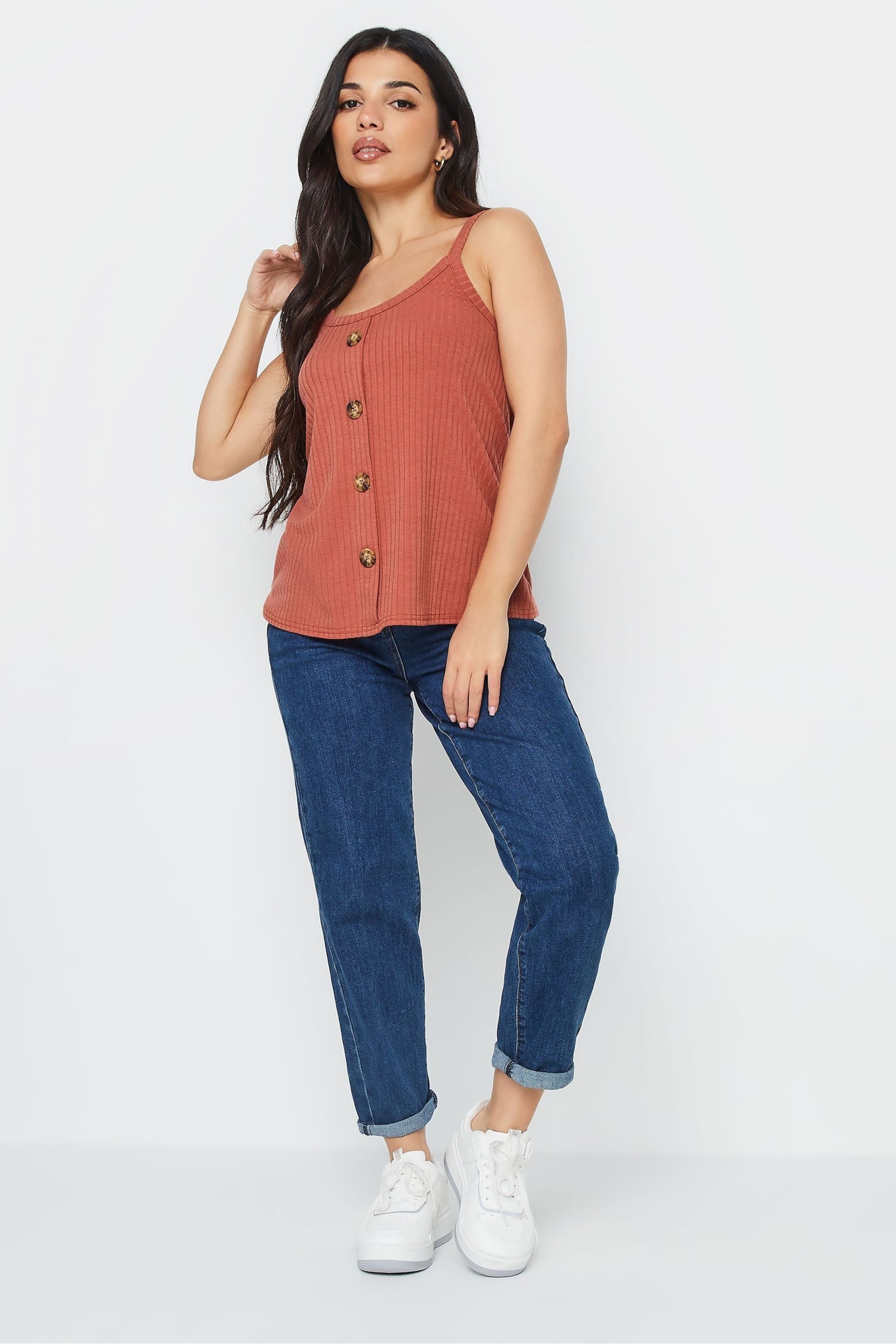 PixieGirl Petite Red Button Down Cami Tops 2 Pack - Image 3 of 6