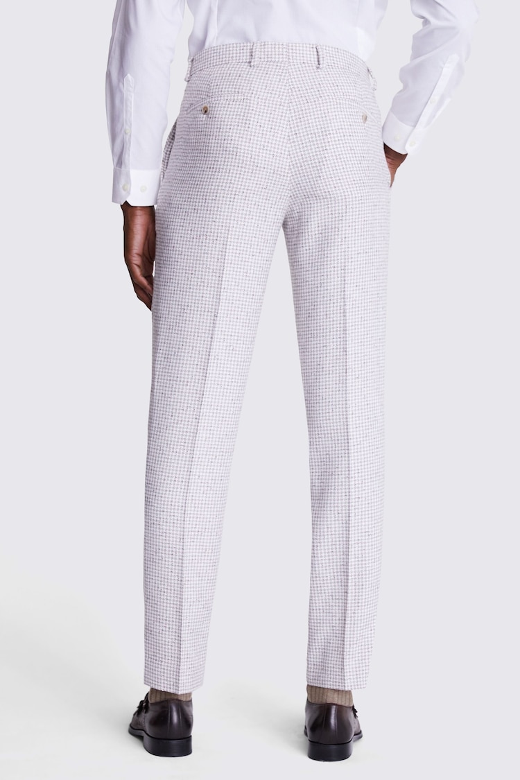 MOSS White Tailored Fit Houndstooth Trousers - Image 2 of 3