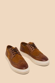 White Stuff Brown Benny Brogue Leather Trainers - Image 2 of 4