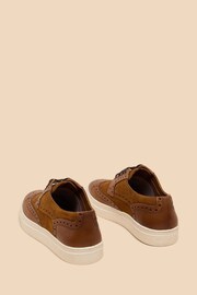 White Stuff Brown Benny Brogue Leather Trainers - Image 3 of 4