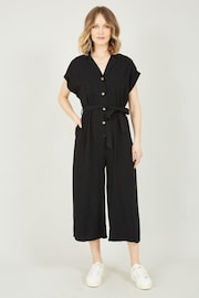 Yumi Black Button up Jumpsuit - Image 3 of 5