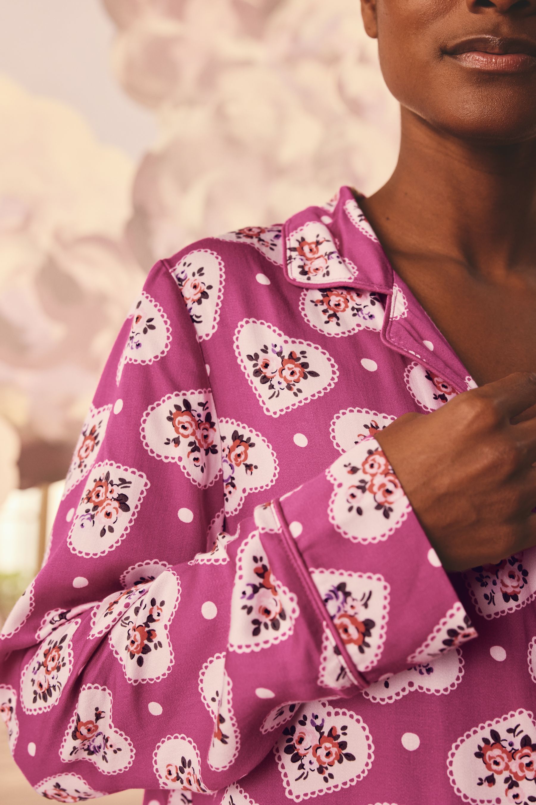 Buy Cath Kidston Pink Hearts Button Up Pyjama Set from Next Canada
