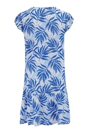 Pour Moi Blue LENZING™ ECOVERO™ Viscose Crinkle Frill Swing Beach Dress - Image 4 of 4