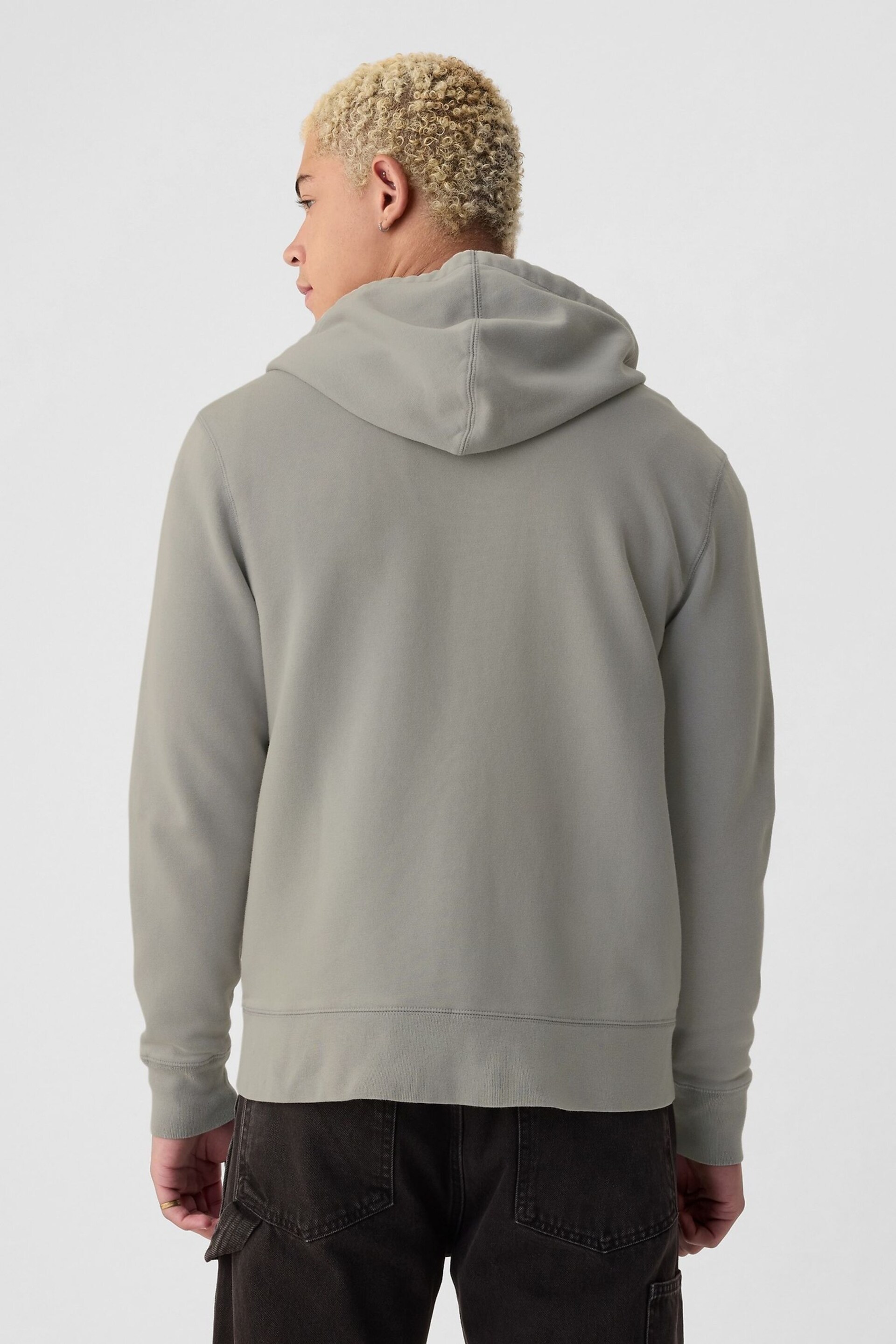 GAP Grey Arch Logo Zip Hoodie - Image 2 of 4