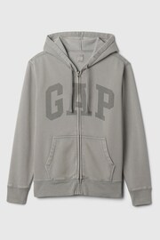 GAP Grey Arch Logo Zip Hoodie - Image 4 of 4