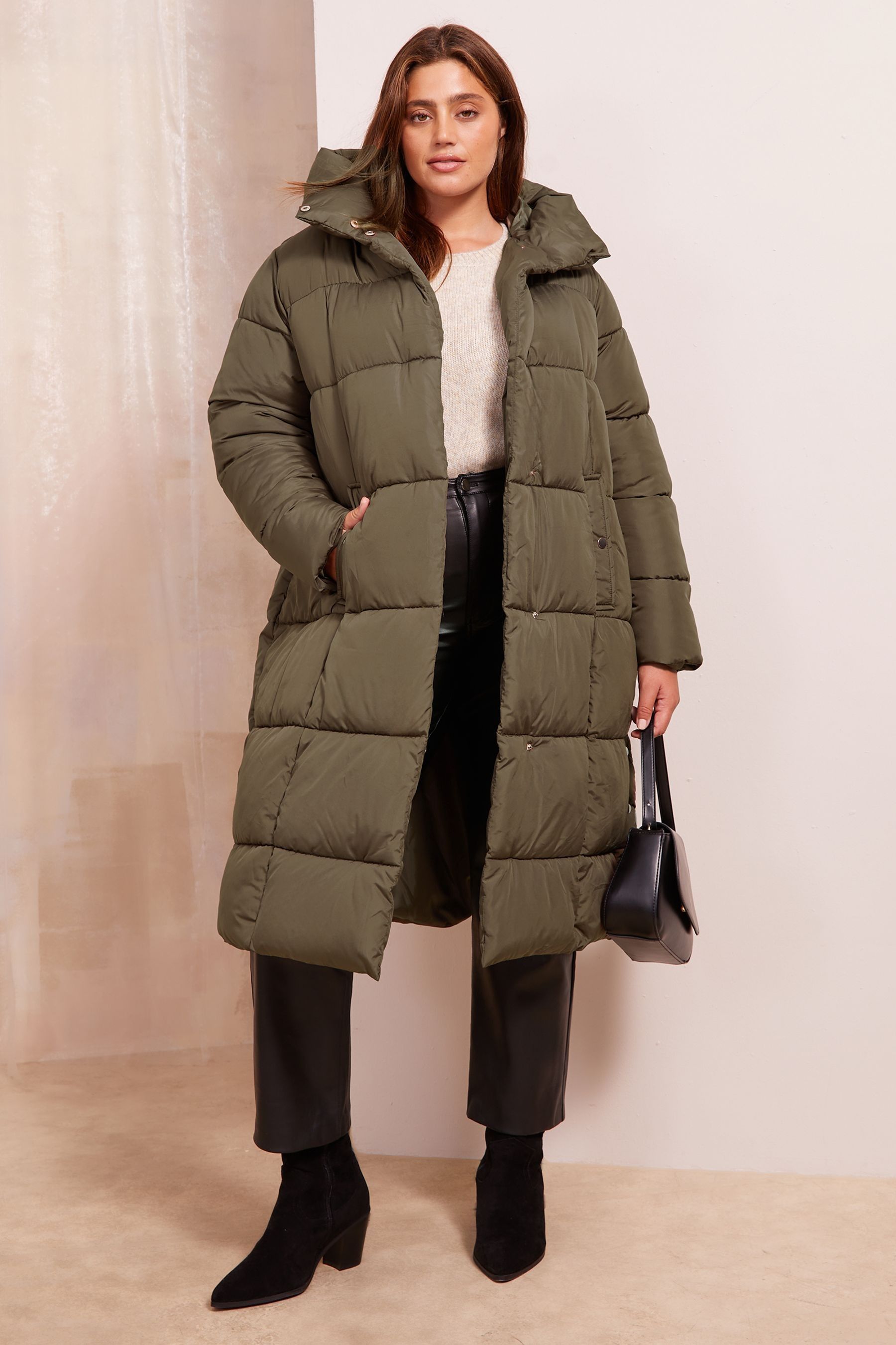 Green padded coat best sale