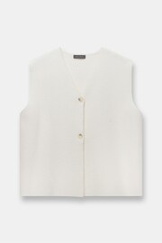 Mint Velvet White Textured Knit Waistcoat - Image 3 of 4