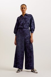 Ted Baker Blue Maurah Wide Leg Trousers - Image 1 of 5