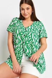 Yours Curve Green Button Blouse - Image 1 of 1