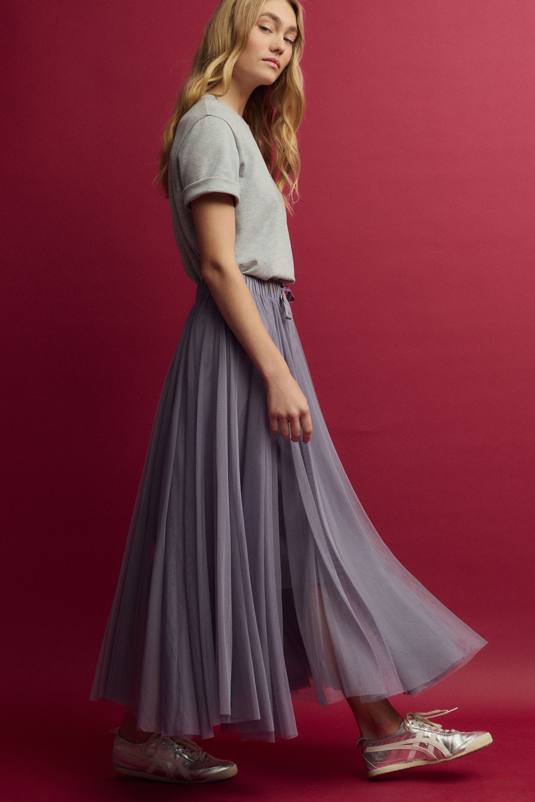 Buy Blue Mesh Maxi Skirt from the Next UK online shop