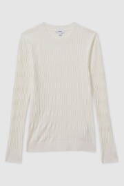 Reiss Ivory Lily Ribbed Crew Neck Top - Image 2 of 6