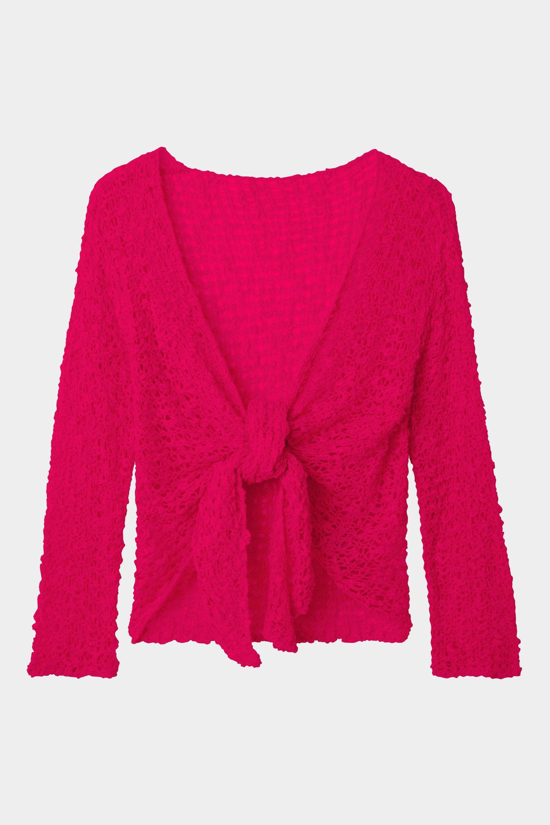 Buy Joe Browns Pink Popcorn Knit Waterfall Tie Front Cardigan from the Next UK online shop